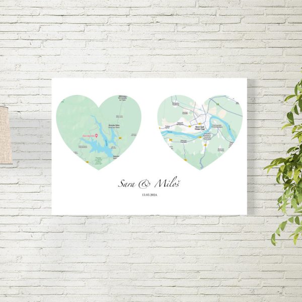Personalizovana mapa - dva srca